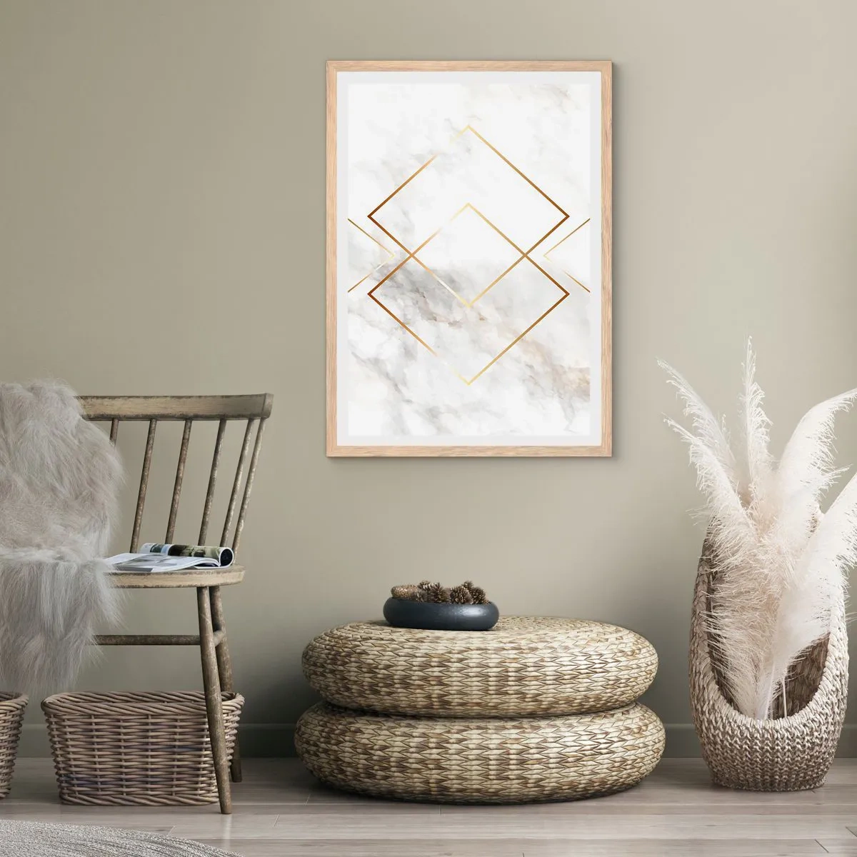 Poster in einem Rahmen aus heller Eiche - Ein Blick in die Unendlichkeit - 50x70 cm