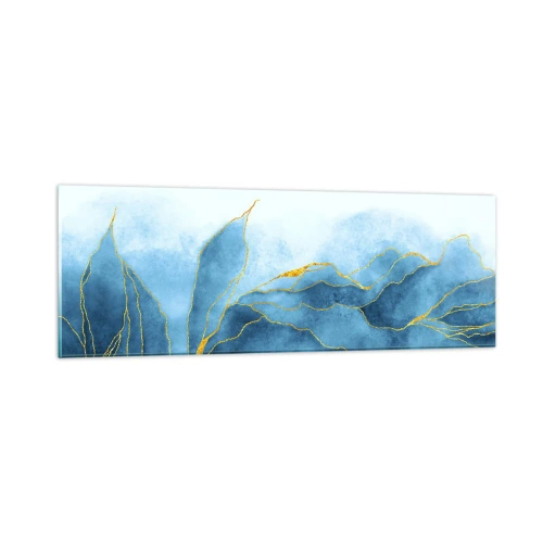 Glasbild - Bild auf glas - Blau im Gold - 90x30 cm