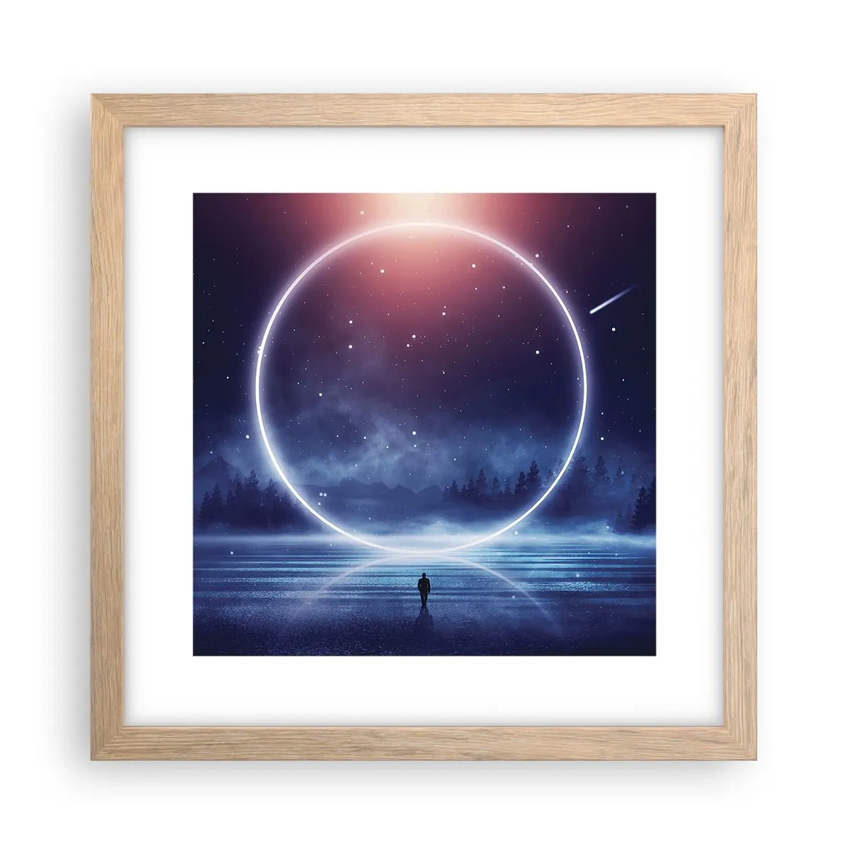 Poster in einem Rahmen aus heller Eiche - Sie sind schon da ... - 30x30 cm