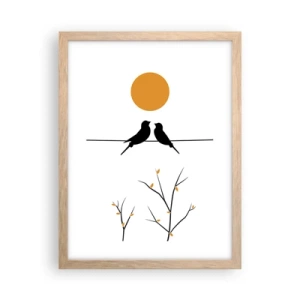 Poster in einem Rahmen aus heller Eiche - Abend der Nachtigallen - 30x40 cm