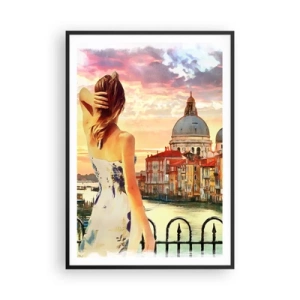 Poster in einem schwarzem Rahmen - Als Abenteuer nur in ... - 70x100 cm