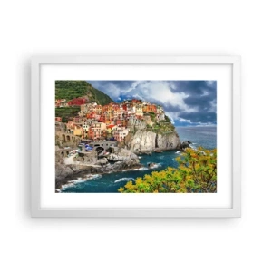 Poster in einem weißen Rahmen - Eine Gruppe umarmt die Felsen - 40x30 cm