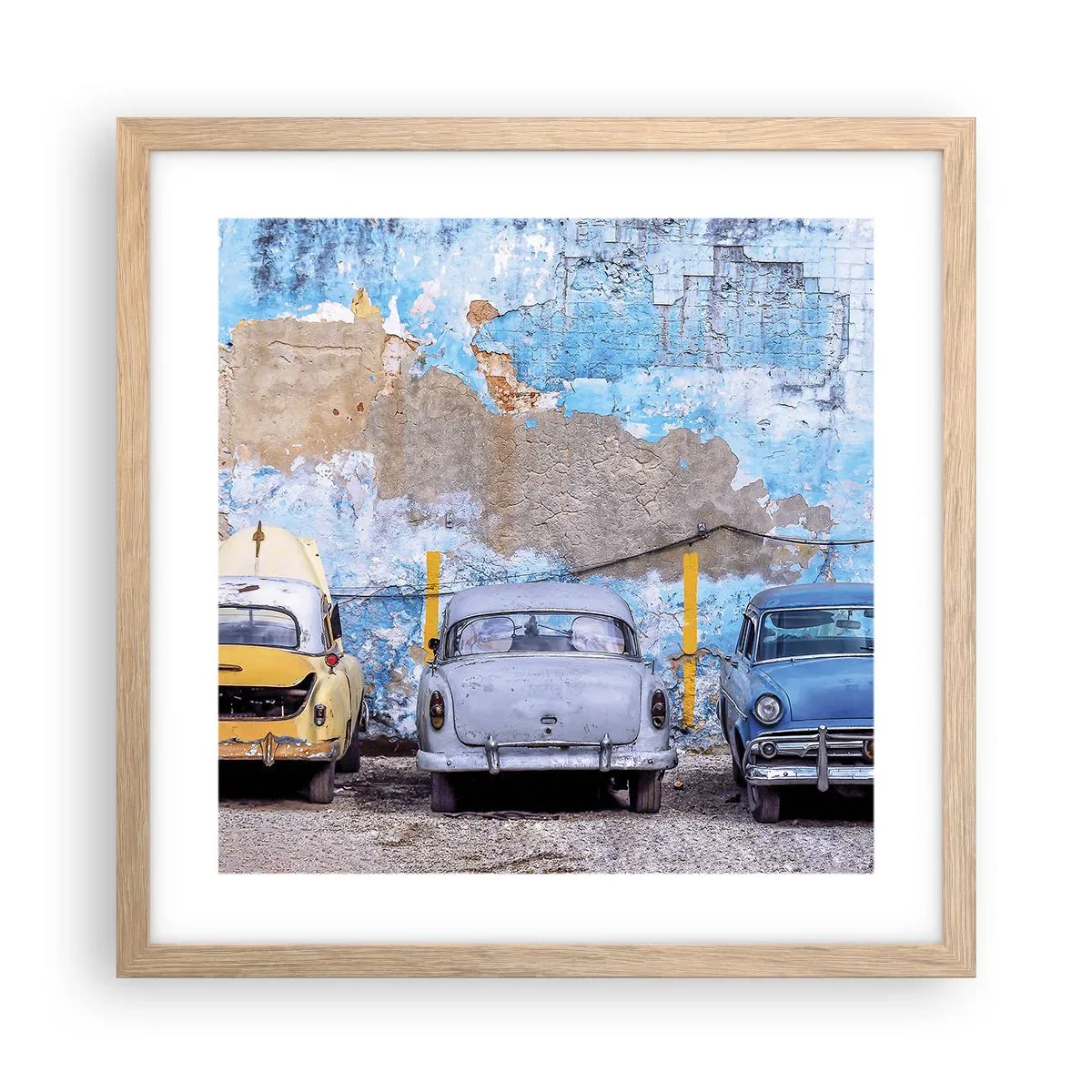 Poster in einem Rahmen aus heller Eiche - Treffen der Veteranen - 40x40 cm