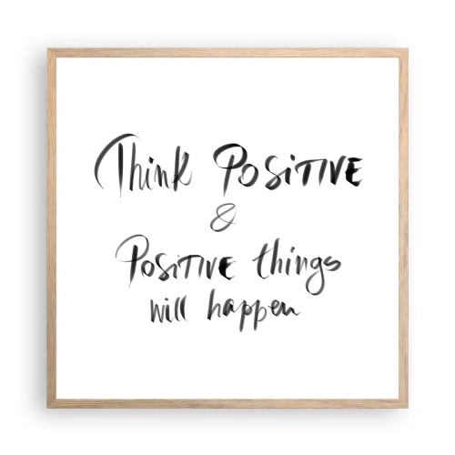 Poster in einem Rahmen aus heller Eiche - Wie soll man leben? - 60x60 cm