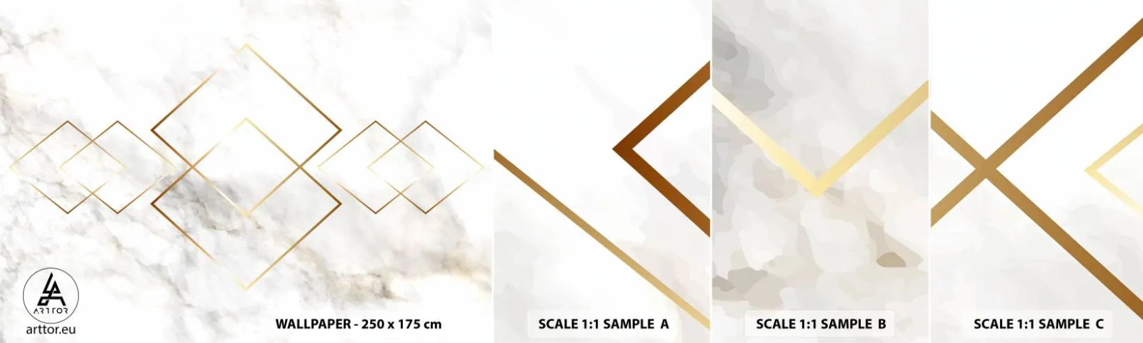 Fototapeten Muster Selbstklebend Deluxe Sticker - Ein Blick in die Unendlichkeit - Abstraktion, Stück, Marmor - 100x30 cm