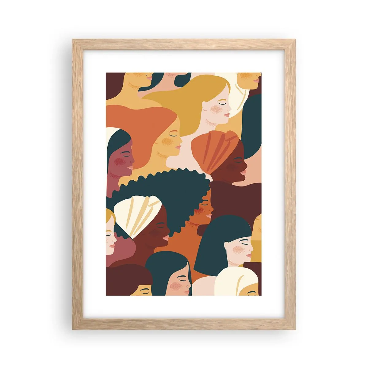 Poster in einem Rahmen aus heller Eiche - Nur Weiblichkeit - 30x40 cm