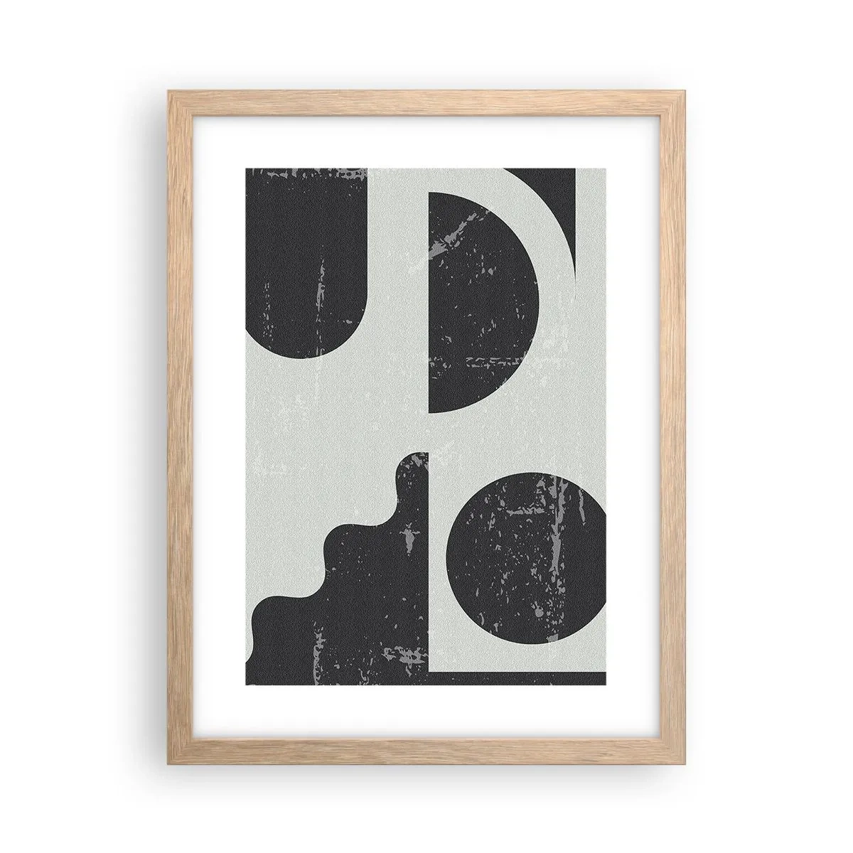 Poster in einem Rahmen aus heller Eiche - Komposition oben und unten - 30x40 cm
