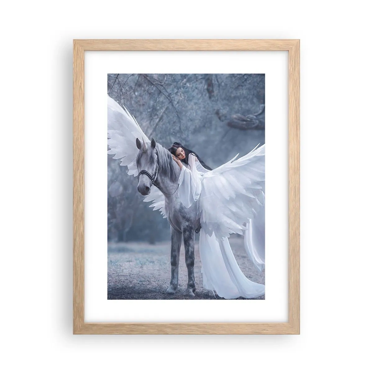 Poster in einem Rahmen aus heller Eiche - Ein inspirierter Moment - 30x40 cm