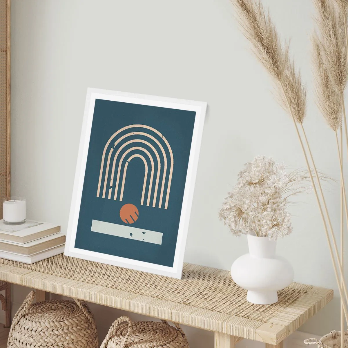 Poster in einem weißen Rahmen - Geometrie auf dem Granatapfel - 40x50 cm