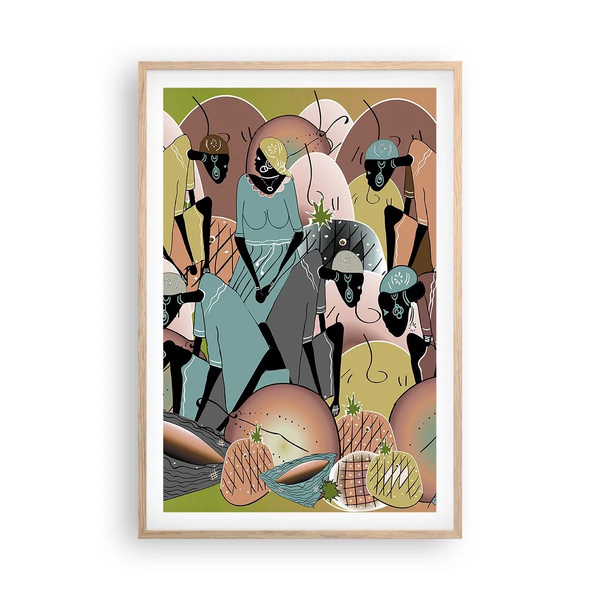 Poster in einem Rahmen aus heller Eiche - Ein toller Urlaub steht bevor - 61x91 cm