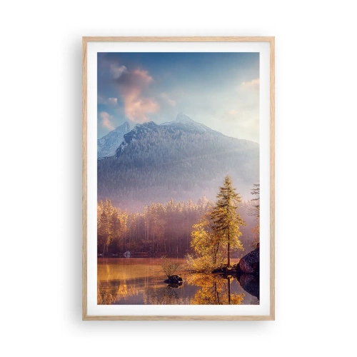 Poster in einem Rahmen aus heller Eiche - In den Bergen und Tälern - 61x91 cm