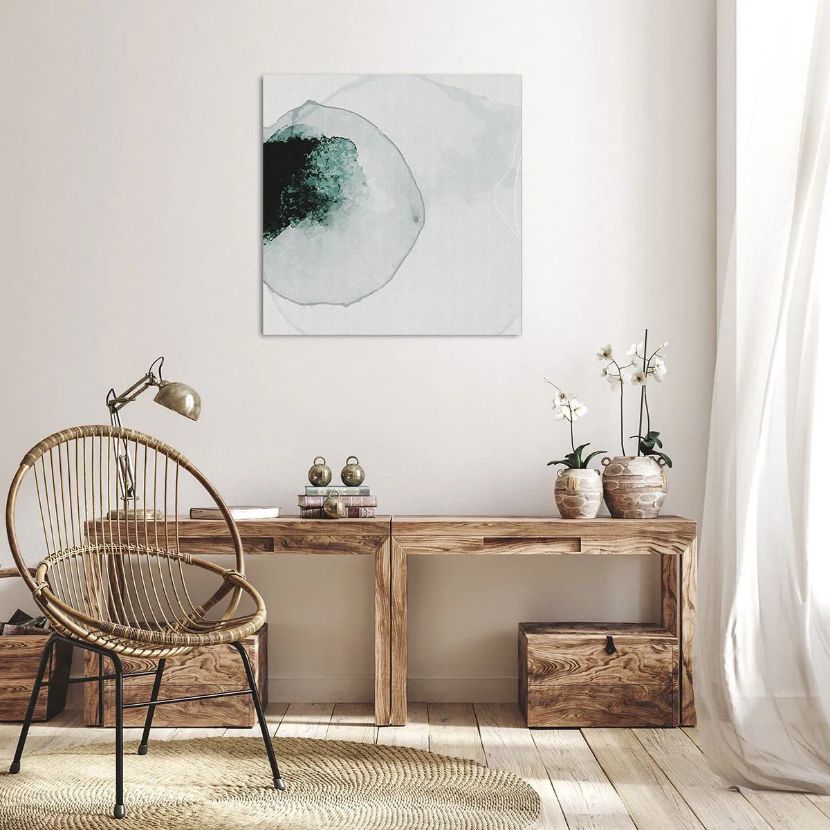 Bild auf Leinwand - Leinwandbild - In einem Tropfen Wasser - 60x60 cm