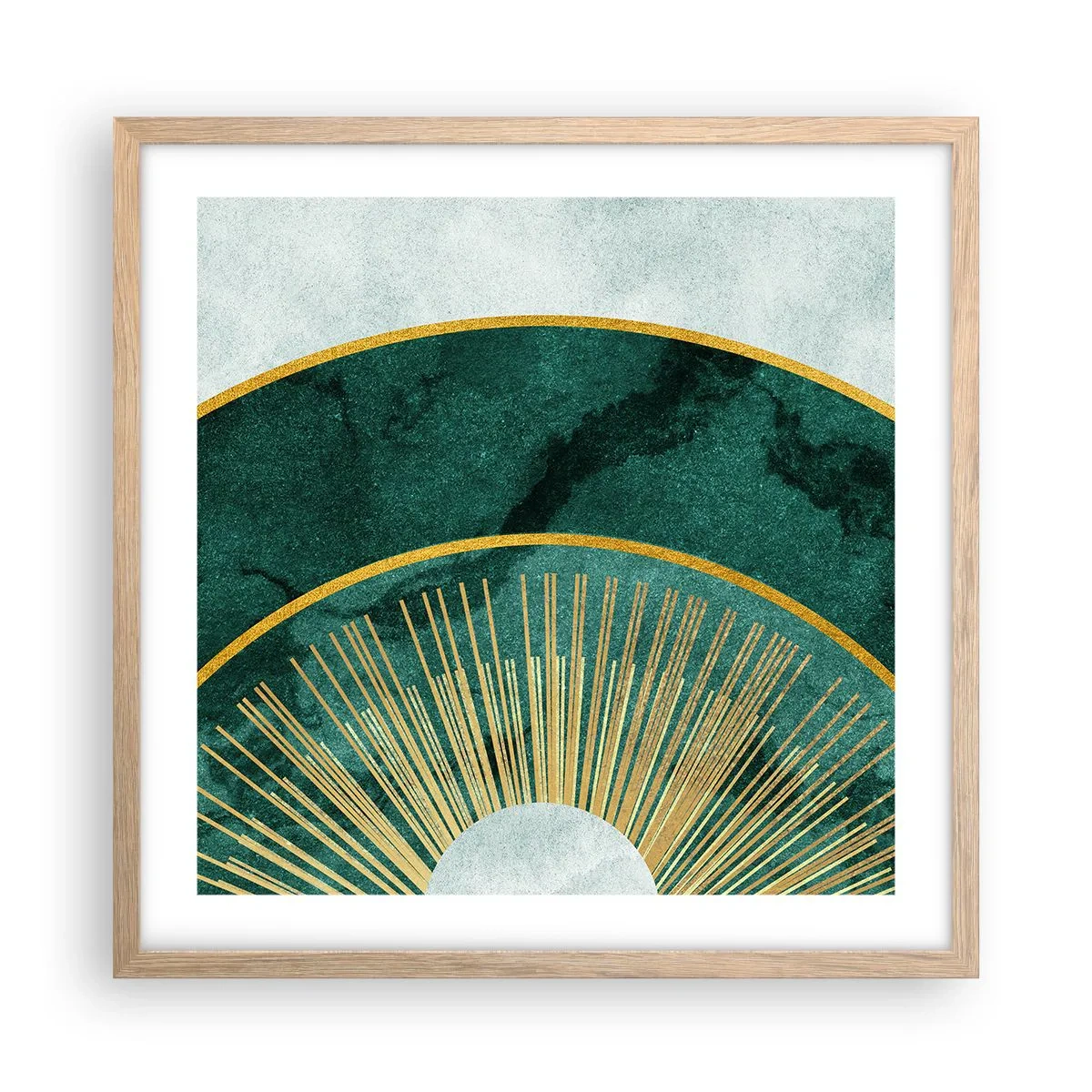 Poster in einem Rahmen aus heller Eiche - Anderes Sonnensystem - 50x50 cm