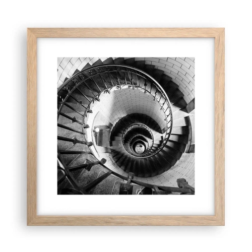 Poster in einem Rahmen aus heller Eiche - Höher und höher - 30x30 cm