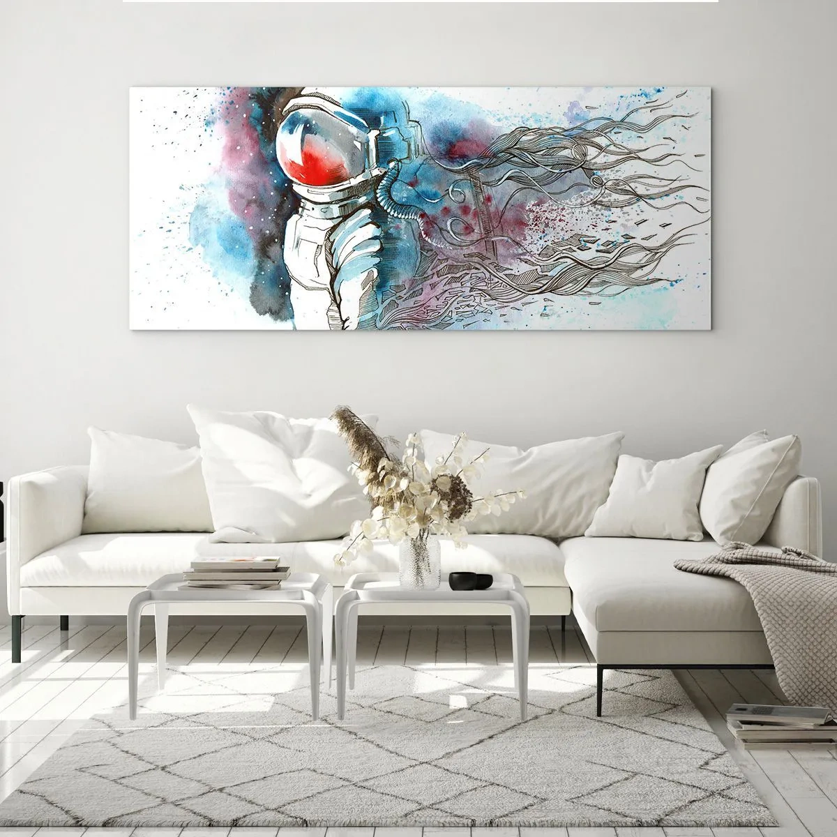 Glasbild - Bild auf glas - Allein mit Platz - 90x30 cm