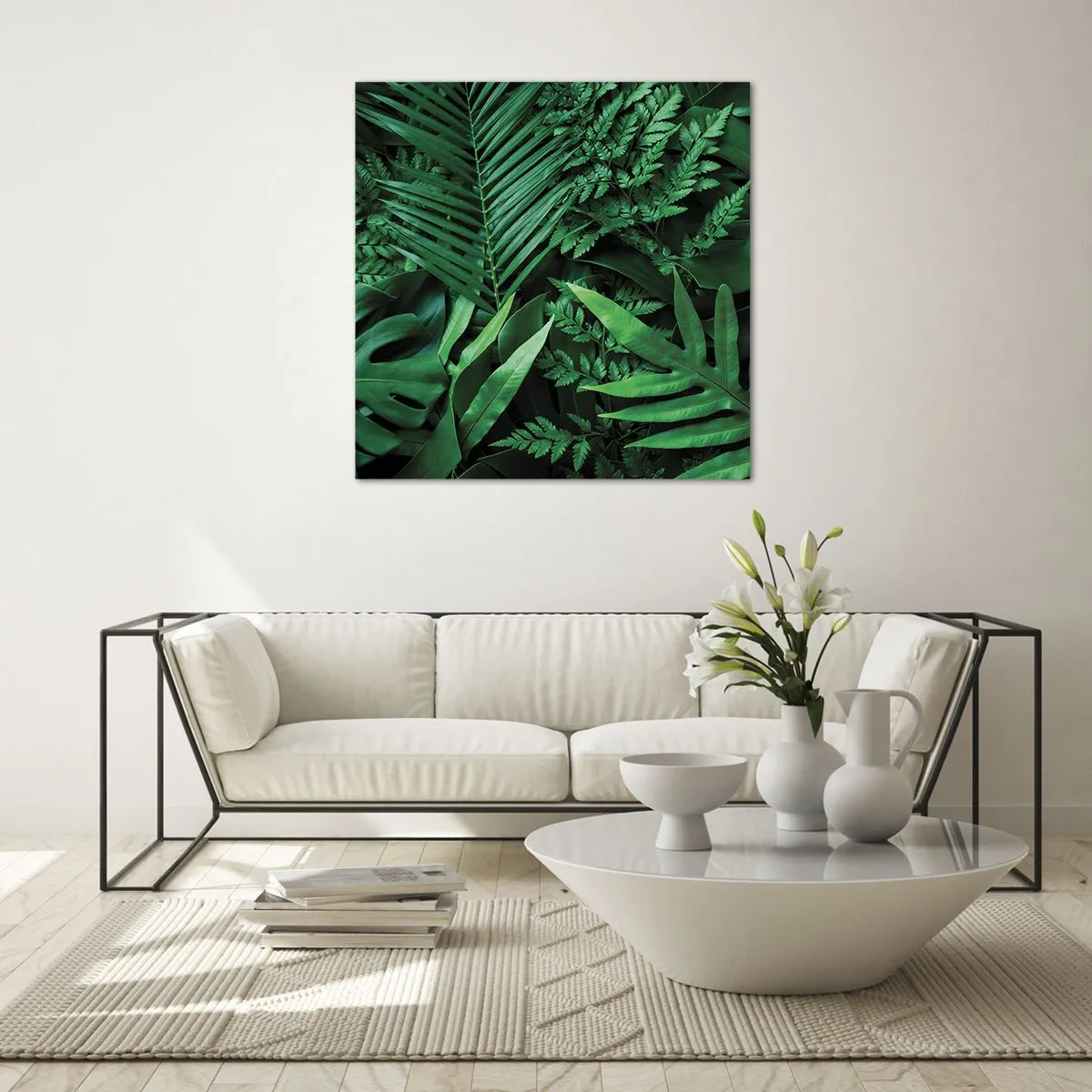Glasbild - Bild auf glas - Eingebettet ins Grüne - 70x70 cm