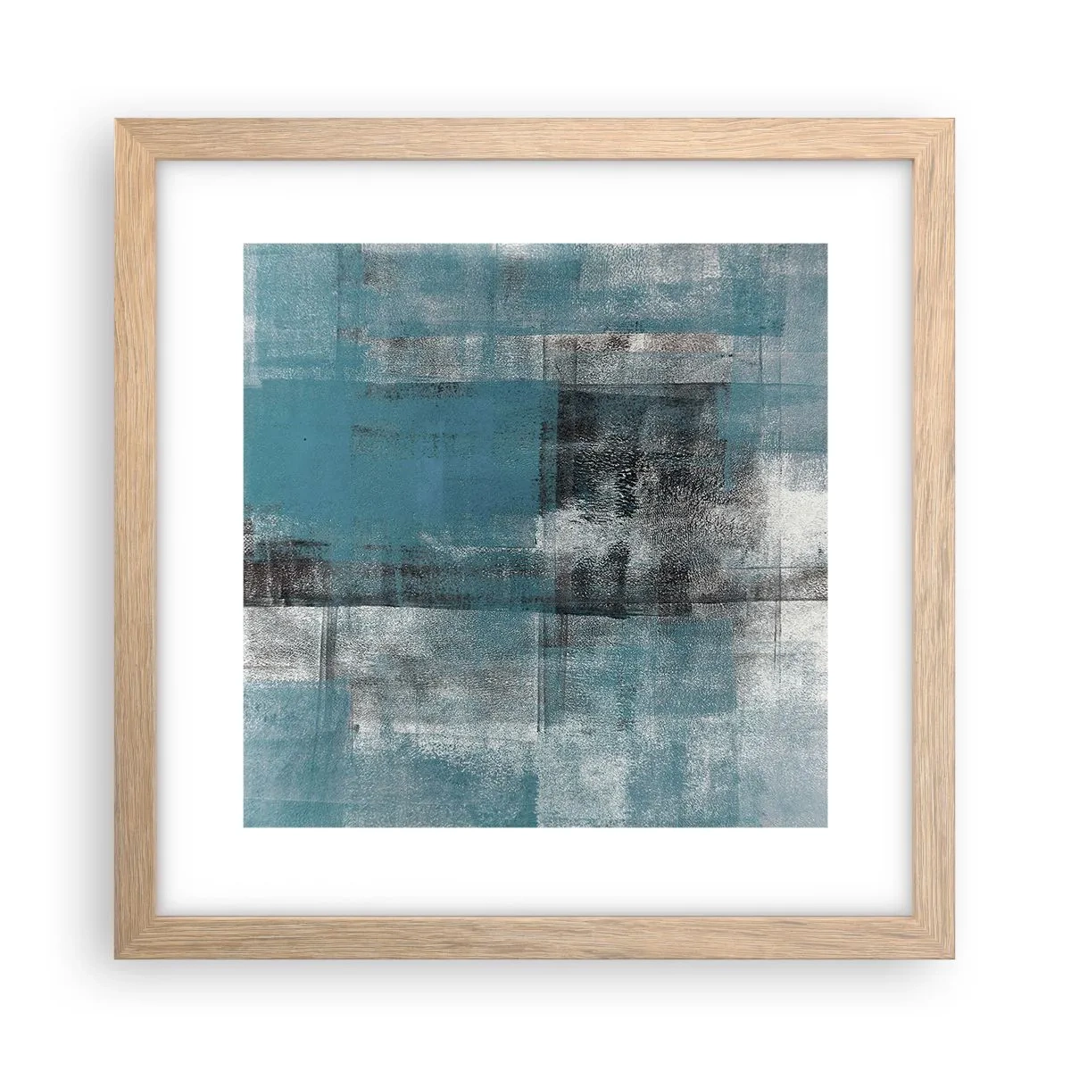 Poster in einem Rahmen aus heller Eiche - Wasser und Luft - 30x30 cm