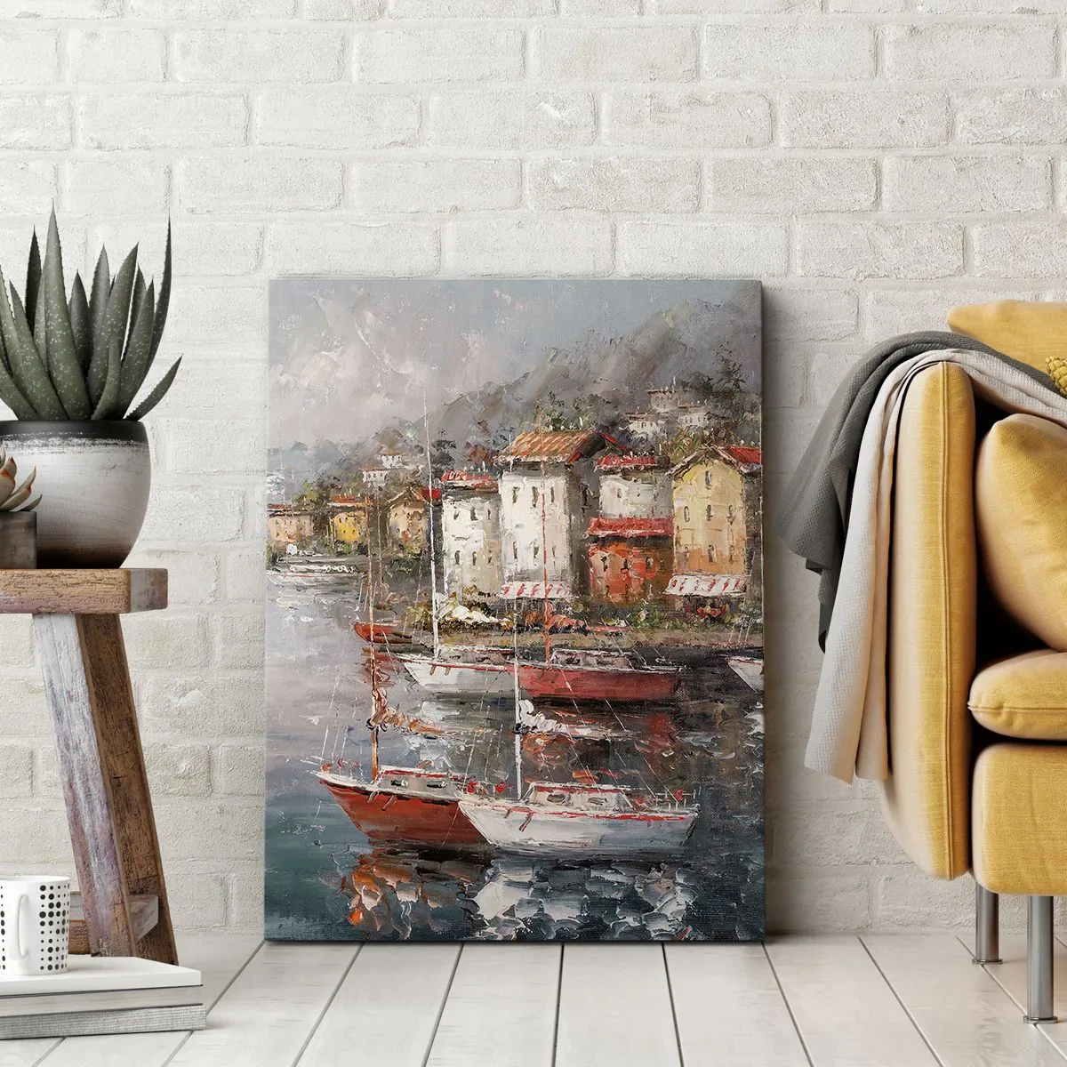 Bild auf Leinwand - Leinwandbild - Romantische Oase - 55x100 cm