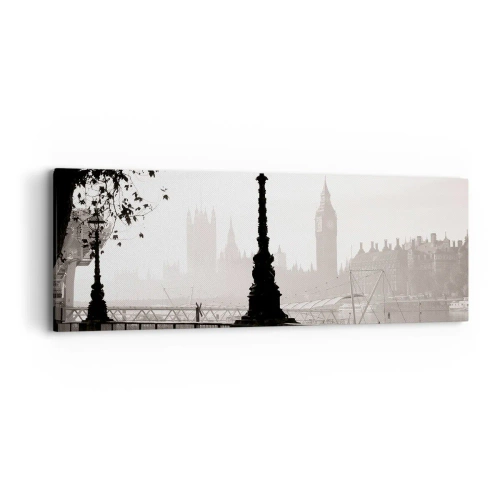 Bild auf Leinwand - Leinwandbild - Londoner Morgen - 90x30 cm