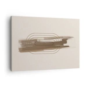 Bild auf Leinwand - Leinwandbild - Eine minimalistische Komposition in Beige- und Grautönen mit geometrischem Muster - 70x50cm - Ein Hauch von Grau - Moderne Wanddekoration für Wohnzimmer und Schlafzimmer ARTTOR