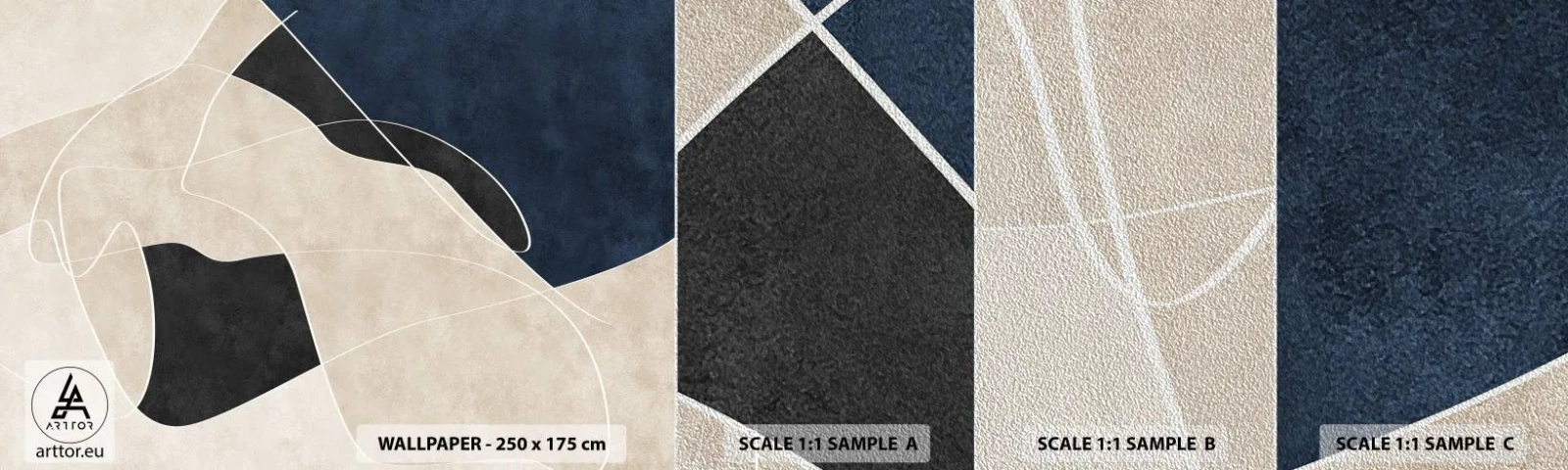 Fototapeten Muster Premium Sand - Abstrakte Komposition – Farbkontrast - Modern, Abstraktion, Stück - 100x30 cm