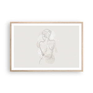 Poster in einem Rahmen aus heller Eiche - Wie ein sensibles Instrument - 91x61 cm