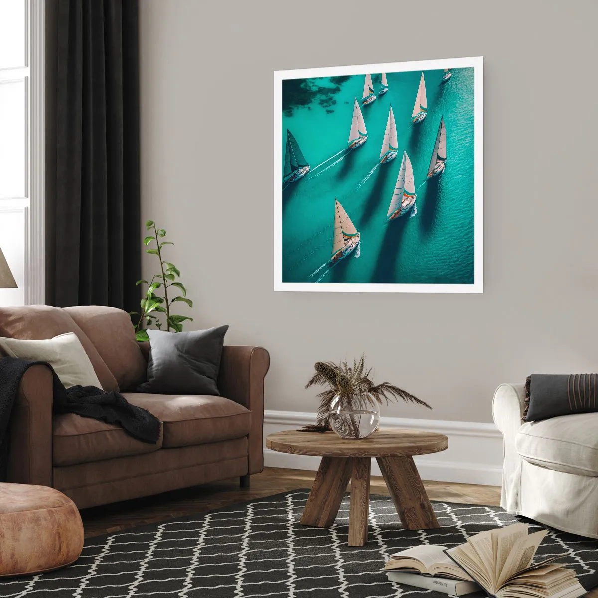 Poster - Im Wettbewerb mit dem Wind - 60x60 cm