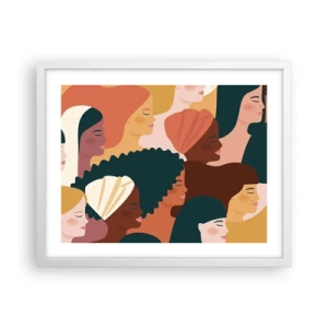 Poster in einem weißen Rahmen - Nur Weiblichkeit - 50x40 cm