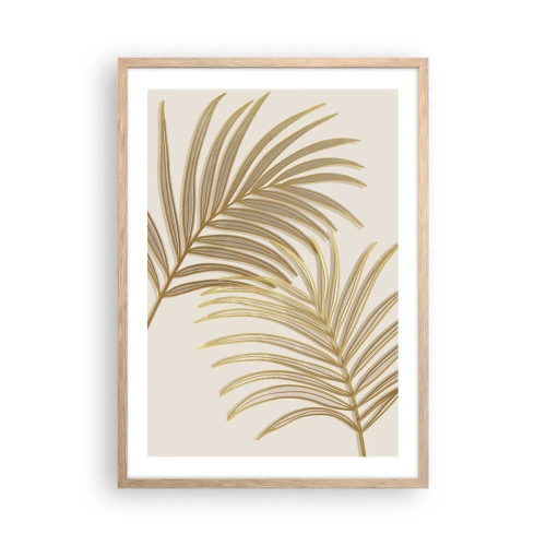 Poster in einem Rahmen aus heller Eiche - Goldene Palme! - 50x70 cm