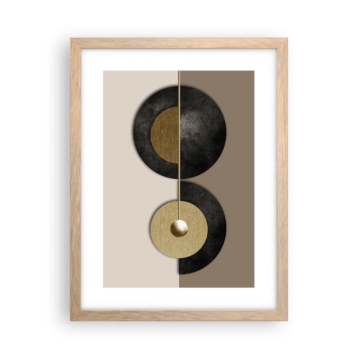 Poster in einem Rahmen aus heller Eiche - Variationen rund um den Kreis - 30x40 cm