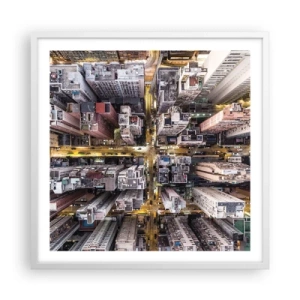 Poster in einem weißen Rahmen - Grüße aus Hongkong - 60x60 cm