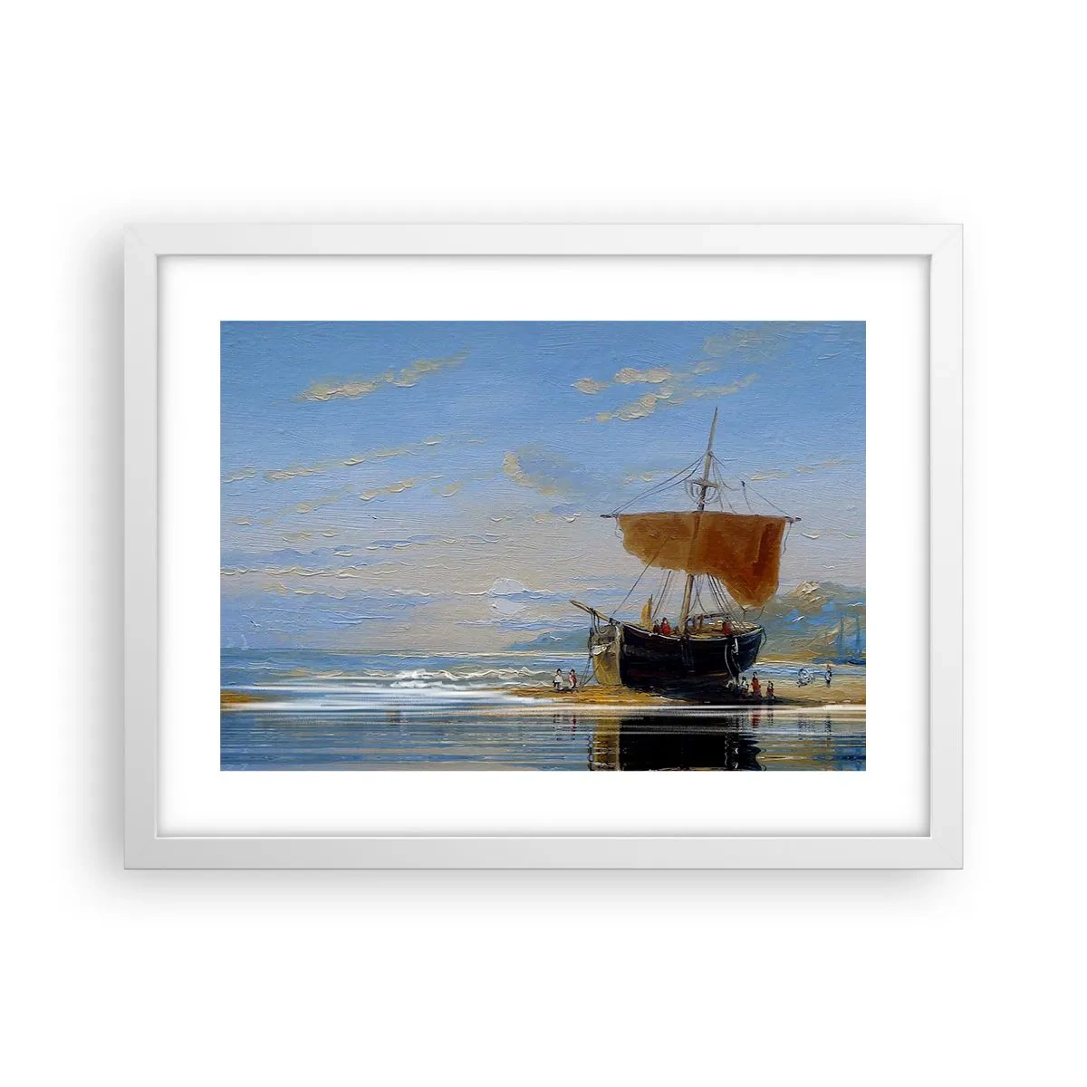 Poster in einem weißen Rahmen - Wasser, Land, Luft - 40x30 cm