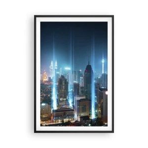 Poster in einem schwarzem Rahmen - Auf Berliner Art gegen den Himmel - 61x91 cm