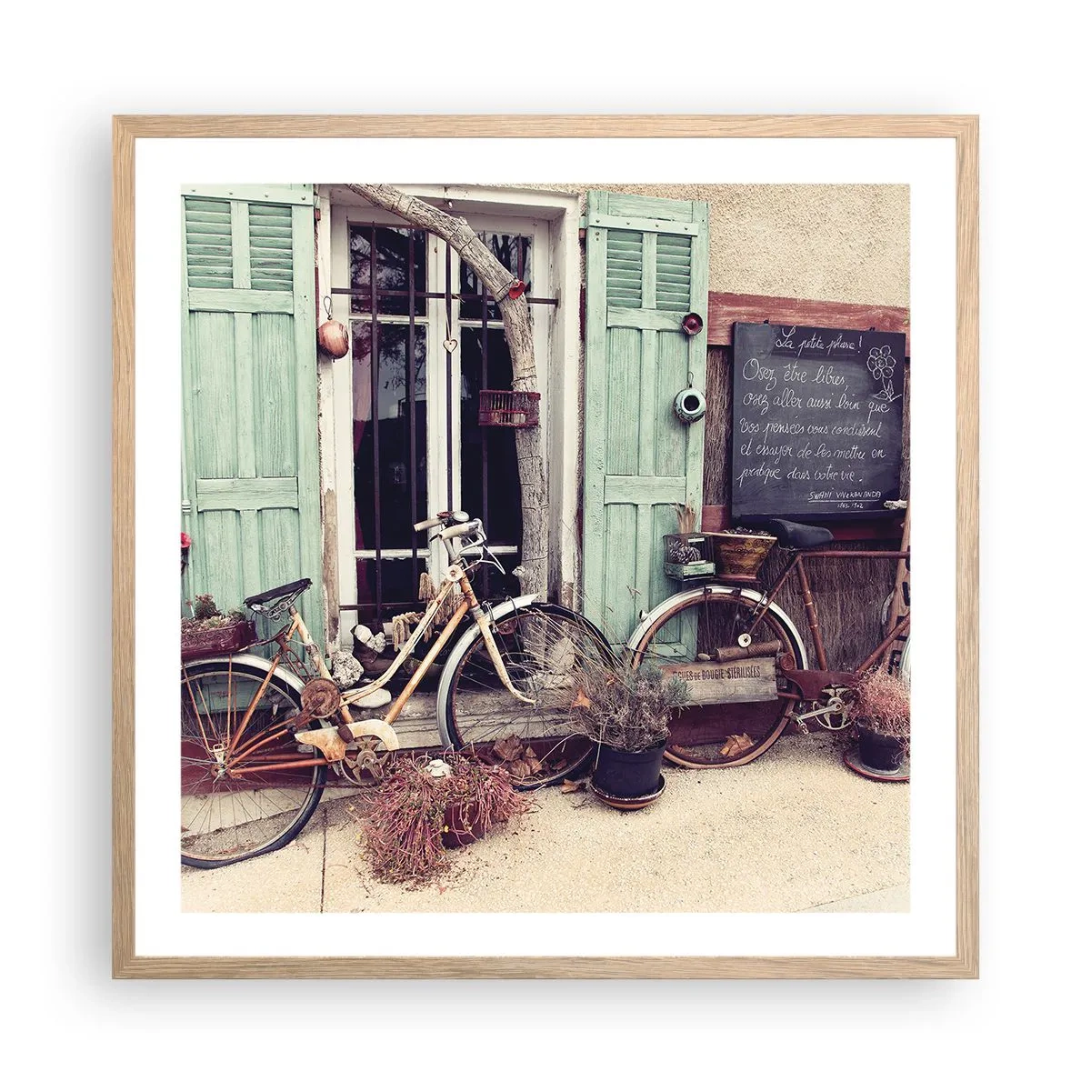 Poster in einem Rahmen aus heller Eiche - Es lebe die Provinz - 60x60 cm