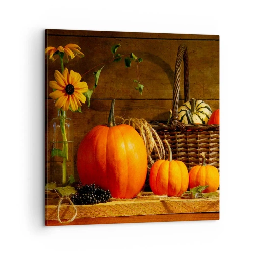 Bild auf Leinwand - Leinwandbild - Eine rustikale Komposition - Geschenke des Herbstes - 50x50 cm
