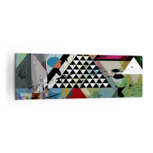 Bild auf Leinwand - Leinwandbild - Eine abstrakte Komposition aus geometrischen Formen und Farben. - 160x50cm - Wie einfach ist es - Moderne Wanddekoration für Wohnzimmer und Schlafzimmer ARTTOR