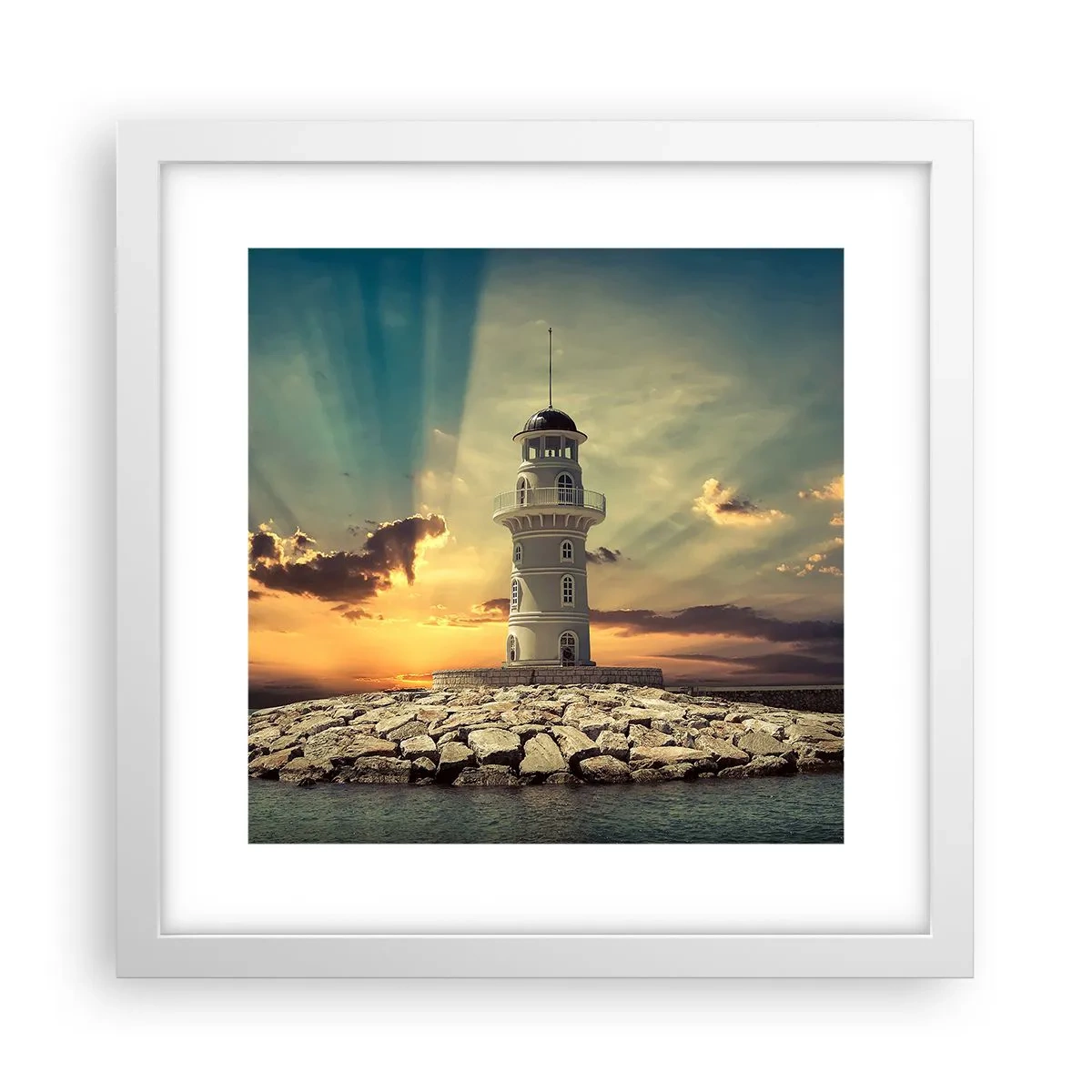 Poster in einem weißen Rahmen - Licht - Gut - Schönheit - 30x30 cm