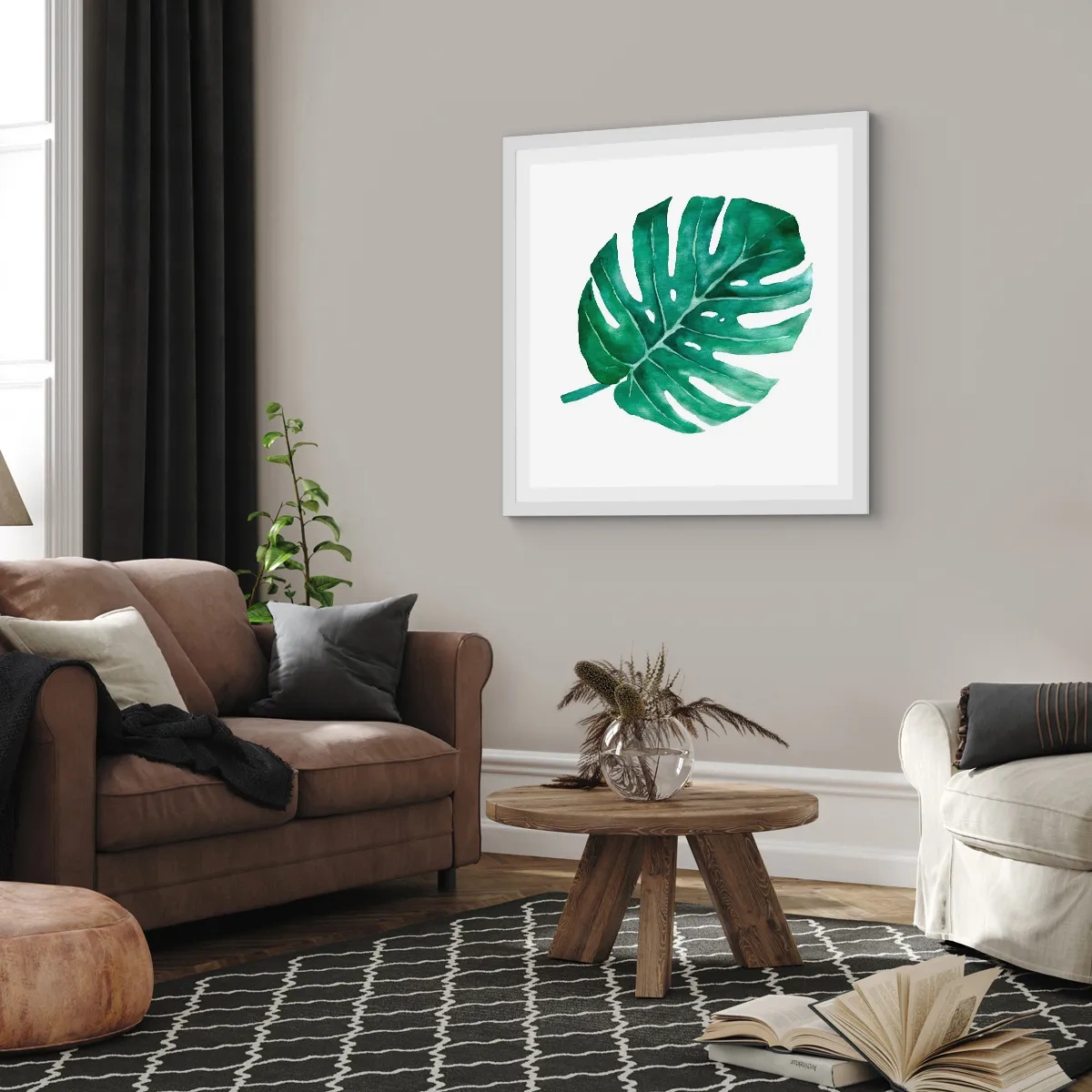 Poster in einem weißen Rahmen - Grünes Konzept - 60x60 cm