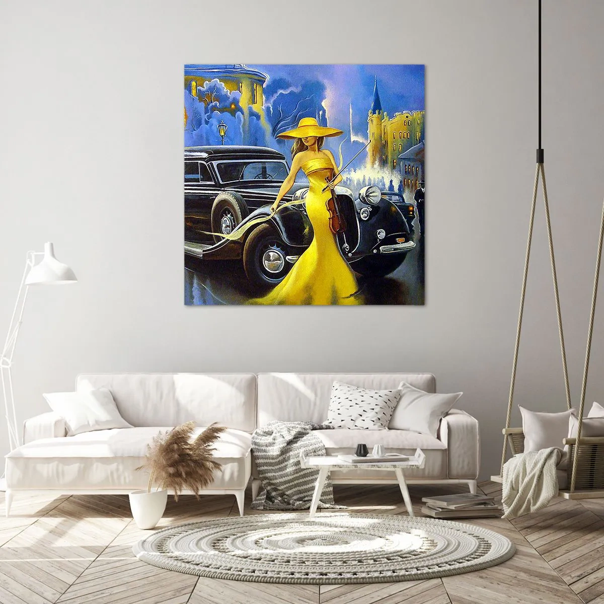 Bild auf Leinwand - Leinwandbild - Nocturne für Violine und Liebe - 60x60 cm