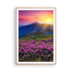 Poster in einem Rahmen aus heller Eiche - … Und drumherum duftet es nach Latschenkiefer und dem Duft von Kräutern - 70x100 cm