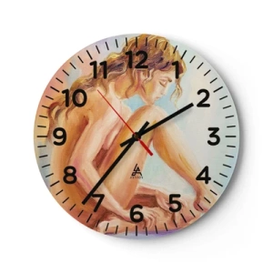 Wanduhr - Glasuhr - Akt der Jugend - 30x30 cm