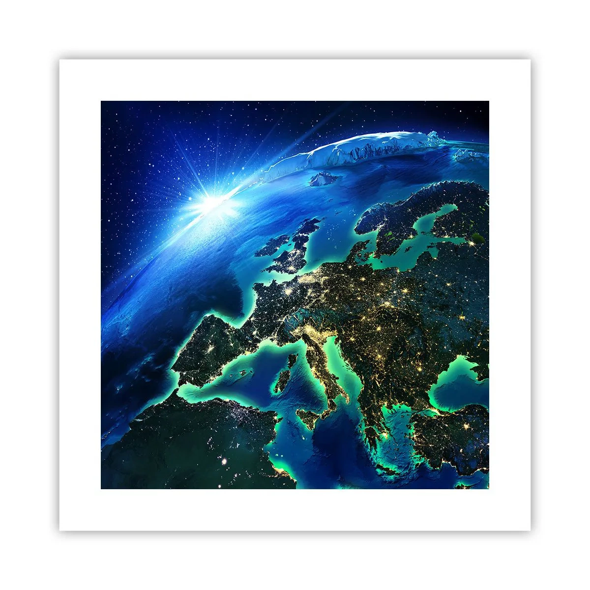 Poster - Funkelndes Europa - 40x40 cm