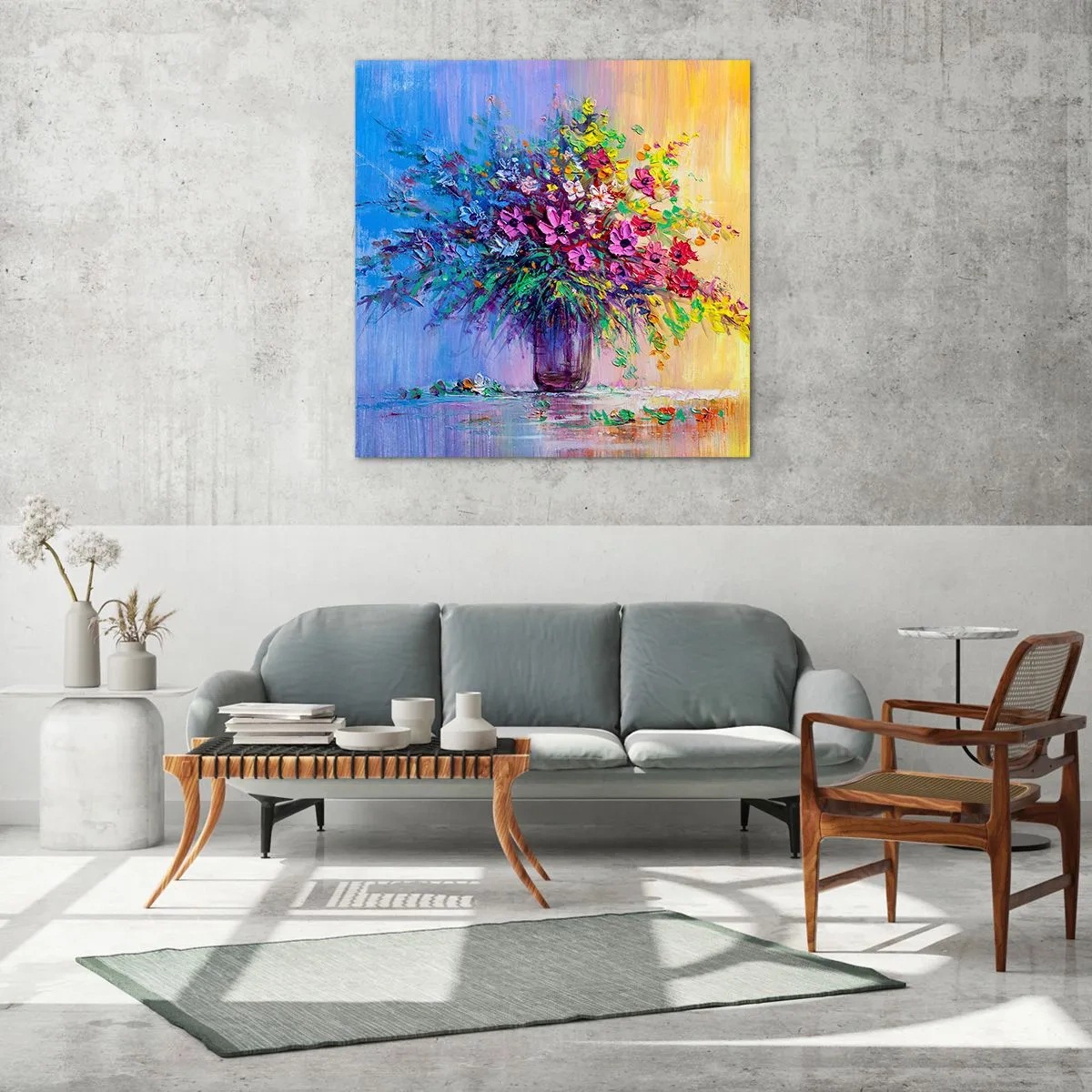 Glasbild - Bild auf glas - Sommergeschenk der Wiese - 60x60 cm