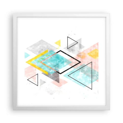 Poster in einem weißen Rahmen - Geometrisches Spiel - 40x40 cm