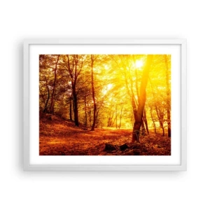 Poster in einem weißen Rahmen - Auf die goldene Lichtung - 50x40 cm