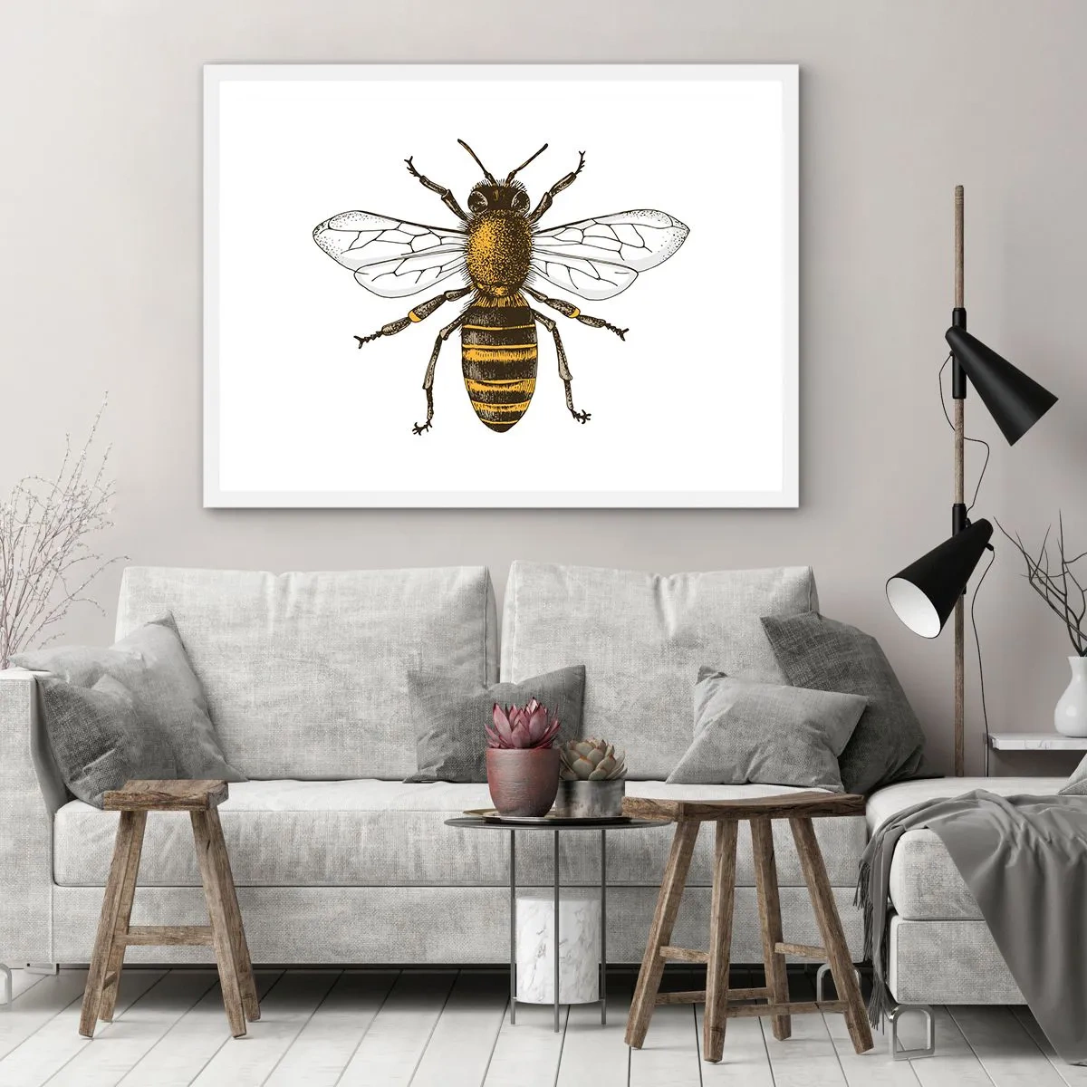 Poster in einem weißen Rahmen - Schön und gut - 100x70 cm