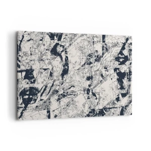 Bild auf Leinwand - Leinwandbild - Abstrakte Komposition in Schwarzweiß mit dynamischem Layout - 100x70cm - Durchdringung der Gegensätze - Moderne Wanddekoration für Wohnzimmer und Schlafzimmer ARTTOR