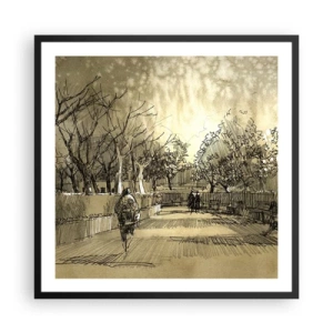 Poster in einem schwarzem Rahmen - Ein Moment mit einer Feder angehalten - 60x60 cm