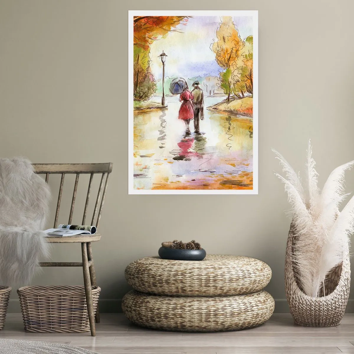Poster - Romantischer Herbst im Park - 40x50 cm