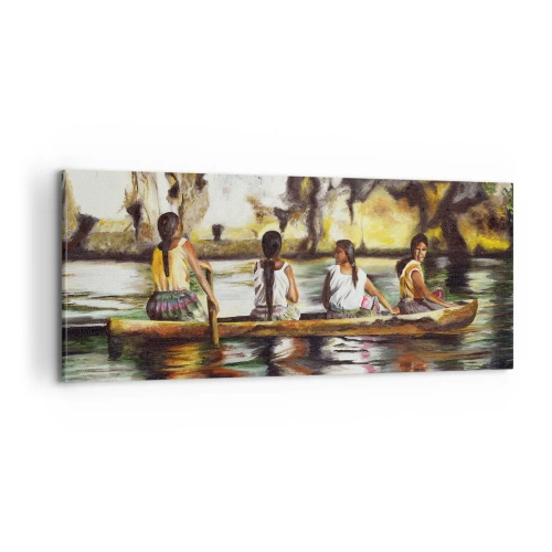 Bild auf Leinwand - Leinwandbild - In einem polynesischen Paradies - 100x40 cm